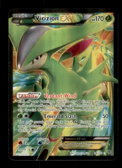 Pokemon TCG Virizion-EX Plasma Blast Holo Card Full Art Ultra Rare 96/101 - Image 1