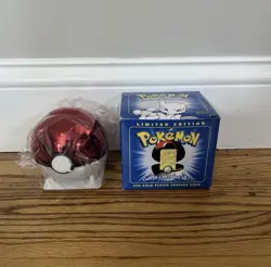 Sealed 23K Gold Plated CHARIZARD & MEWTWO Trading Card Burger King Pokemon Ball - Image 1