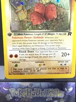 Pokemon Card Dark Dugtrio 6/82 1st Edition Team Rocket Holo Set Light Play - Image 4