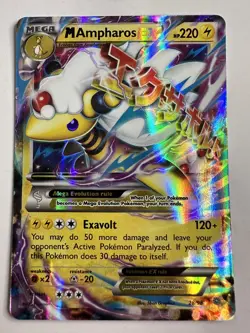 Pokemon Mega-Ampharos EX TCG Holo Card Ancient Origins 28/98 NM/M Condition - Image 1