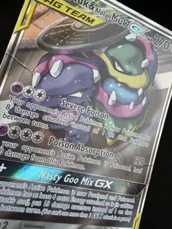 Muk & Alolan Muk GX 197/214 Pokemon Unbroken Bonds Sun Moon Full Art Card Dmg - Image 2