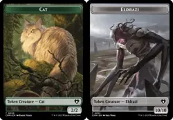 MTG Cat (0030) // Eldrazi (0001) Double-Sided Token - Foil NM-Mint Commander Mas - Image 1