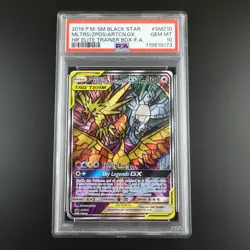 PSA 10 Moltres Zapdos Articuno SM210 Pokemon Hidden Fates Stained Glass Holo - Image 1