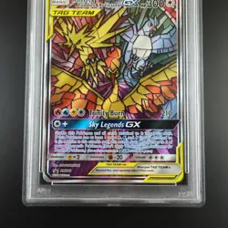PSA 10 Moltres Zapdos Articuno SM210 Pokemon Hidden Fates Stained Glass Holo - Image 3