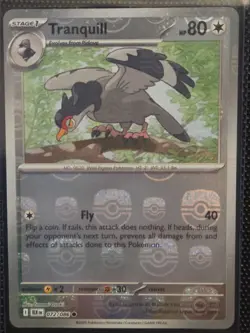 Tranquill 2025 Pokemon Black Bolt BLK 072/086 Common Master Ball Pattern Holo - Image 1