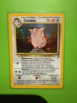 Clefable 005/130 Pokemon TCG Base Set 2 Unlimited Holo Rare w/Swirl - WOTC - LP - Image 1