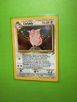 Clefable 005/130 Pokemon TCG Base Set 2 Unlimited Holo Rare w/Swirl - WOTC - LP - Image 3