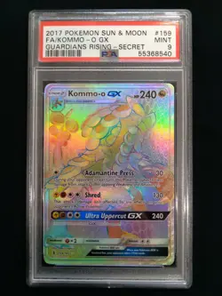 Graded PSA 9 2017 Pokemon Sun & Moon Full Art KOMMO-O GX Guardians Rising MINT - Image 1
