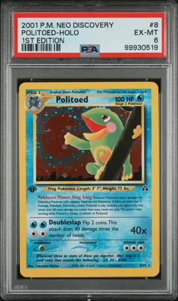 2001 POKEMON NEO DISCOVERY 1ST ED #8 POLITOED-HOLO PSA 6 - Image 1