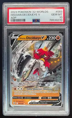 2022 POKEMON SWORD & SHIELD ASTRAL RADIANCE #083 HISUIAN DECIDUEYE V PSA 10 - Image 1