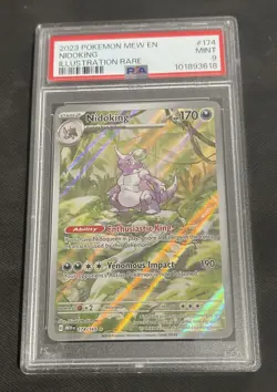Nidoking 2023 Pokemon Mew En-151 #174/165 Illustration Rare PSA 9 - Image 1