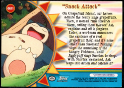 2000 topps Pokemon TV Animation Edition Series 3 Non Holo Foil OR11 Snack Attack - Image 2