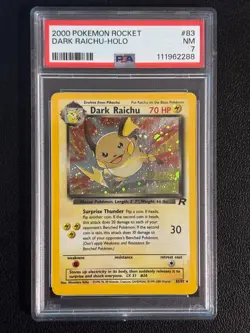 Pokemon TCG: Dark Raichu (Holo) 83/82 PSA 7 Team Rocket - Image 1
