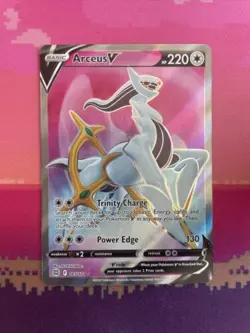Pokemon Card Arceus V 165/172 Ultra Rare Brilliant Stars Near Mint - Image 1