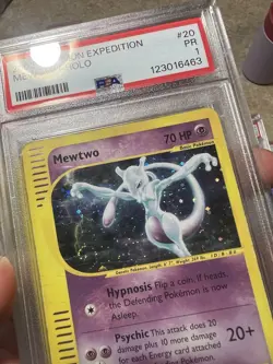 PSA 1 HUGE SWIRL 2002 Expedition Mewtwo Holo Foil 20/165 WOTC E-Reader Pokemon - Image 3