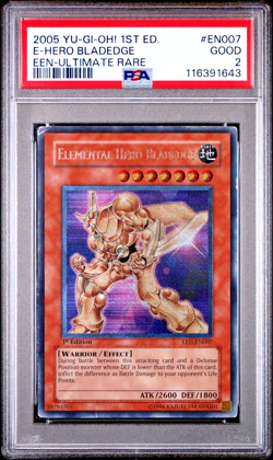 PSA 2 1ST EDITION ULTIMATE Elemental Hero Bladedge EEN-EN007 YUGIOH - Image 1