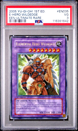 PSA 3 1ST EDITION ULTIMATE Elemental Hero Wildedge EEN-EN035 YUGIOH - Image 1