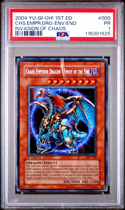 PSA 1 PR 1ST EDITION Chaos Emperor Dragon Envoy of the End IOC-000 YUGIOH - Image 1