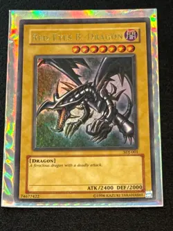 1996 Yu-Gi-Oh! Red-Eyes B. Dragon Trading Card ATK/2400 DEF/2000 SDJ-001 - Image 1