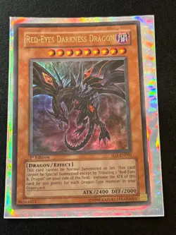 YU-GI-OH Red-Eyes Darkness Dragon 1st Edition Card ATK/2400 DEF/2000 SD1-EN001 - Image 1