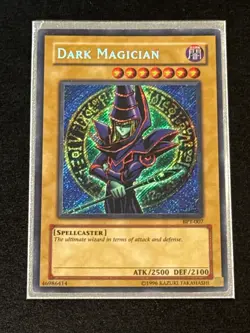 1996 Vintage Yu-Gi-Oh! Dark Magician Spellcaster Card ATK/2500 DEF/2100 BPT-007 - Image 1