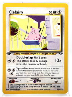 Clefairy 30/111 First Edition Pokemon Card 2000 Neo Genesis LP - Image 1
