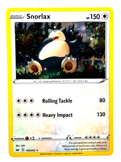 Snorlax Cosmos Holo 140/202 Pokemon Card Base Set Sword & Shield 2020 - Image 1