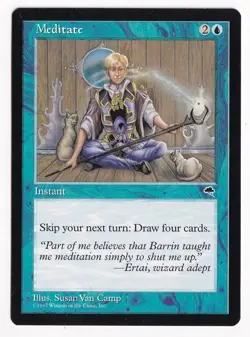 Meditate #76 (LP) Tempest TMP Magic MTG - Image 1