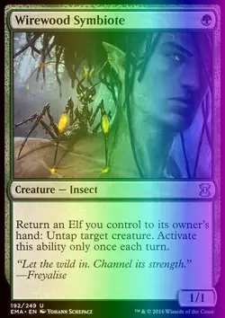 MTG Magic the Gathering Wirewood Symbiote (192/265) Eternal Masters LP FOIL - Image 1