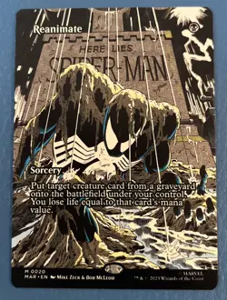 Magic the Gathering- Spiderman- Reanimate (Borderless) Mythic 0020 - Image 1