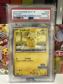 2025 POKEMON ILLUSTRATION CONTEST 2024 242 PIKACHU JP PROMO PSA 10 **US SELLER** - Image 1