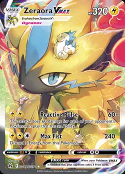 Pokemon Zeraora VMAX (GG42/70) Crown Zenith Galarian Gallery LP HOLO - Image 1