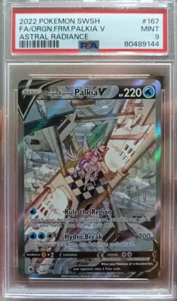 2022 Pokemon #167 Origin Forme Palkia V Swsh Astral Radiance PSA9 - Image 1