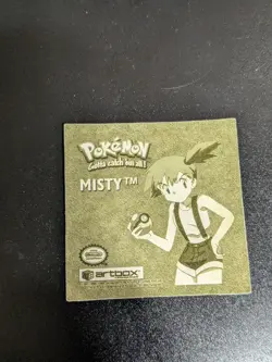 Misty R01, NM, Gold Bordered Holo, Artbox Series 1, 1999 Sticker, Pokemon - Image 2