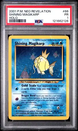 PSA 1 Shining Magikarp Holo #66 2001 Pokemon Neo Revelation Secret Rare WoTC PR - Image 1