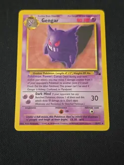 Gengar 20/62 Fossil Regular Black Star Rare WOTC Vintage Pokemon TCG LP - Image 1