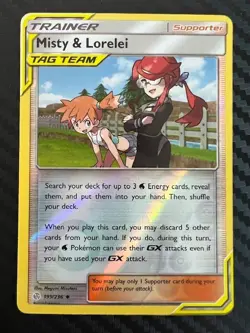 Pokemon TCG Misty & Lorelei Reverse Holo Uncommon SM Cosmic Eclipse 199/236 NM - Image 1