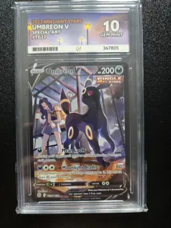 Pokemon TCG Umbreon V TG22/TG30 Brilliant Stars Ace 10 perfect sub grades - Image 1