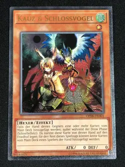 YUGIOH DROLL & LOCK BIRD OP08-DE001 ULTIMATE RARE! ( GERMAN) OP08-EN001 NM! - Image 1