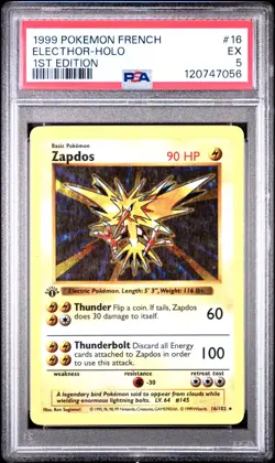 Zapdos 16/102 Base Set 1st Edition Shadowless PSA 5 ❗MISLABEL Holo Pokemon Card - Image 1