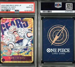 PSA 10 One Piece Card Monkey D. Luffy OP05-119 Alternate Art Japanese - GEM MT- - Image 3