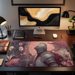 Heroic Human Knight Fantasy Warrior Glowing Sword Magic MTG Playmat - Image 2