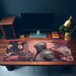 Heroic Human Knight Fantasy Warrior Glowing Sword Magic MTG Playmat - Image 3