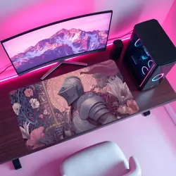 Heroic Human Knight Fantasy Warrior Glowing Sword Magic MTG Playmat - Image 4