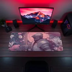 Heroic Human Knight Fantasy Warrior Glowing Sword Magic MTG Playmat - Image 5