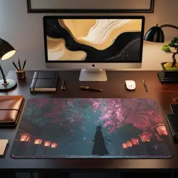 Samurai Warrior MTG Mat Anime Cherry Blossom - MTG Playmat - Image 2