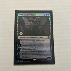 Lolth, The Spider Queen AFR Prerelease Stamp MTG NM - Image 1