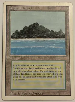 Tropical Island Revised MP Moderately Played MTG Magic the Gathering Dual Land - Image 1