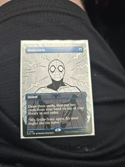 MTG Secret Lairs Spider-Man Brainstorm Ink 7016 Hard To Pull (Black And White) - Image 1