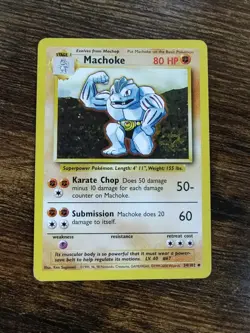 Pokemon Machoke 34/102 Base Set UK Print 1999-2000 - Image 1